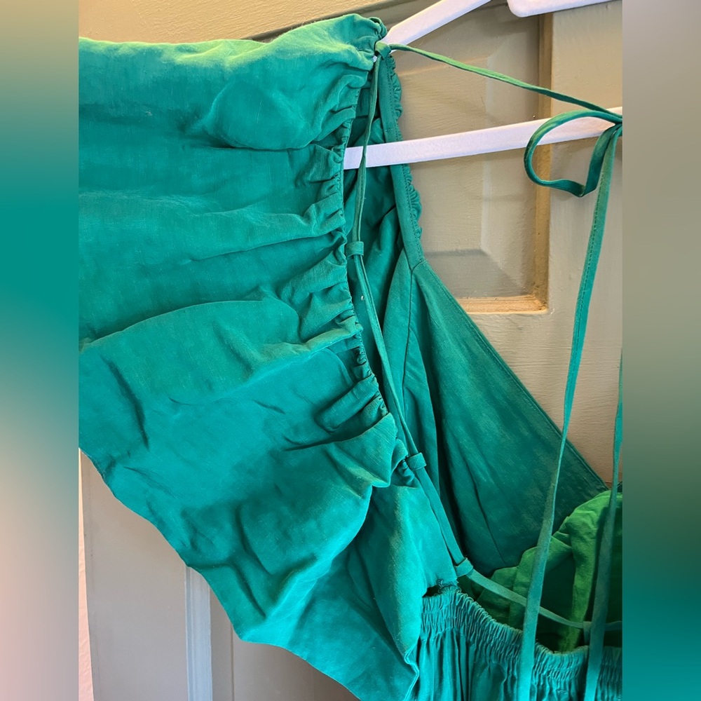 La Ligne Green Maxi Dress with Flutter Sleeves - Picture 5 of 8